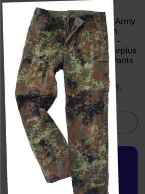 German flocked cargo army pants